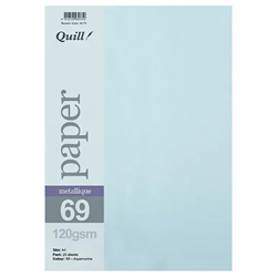 Quill Metallique Paper A4 120gsm Aqua Marine Pack of 25
